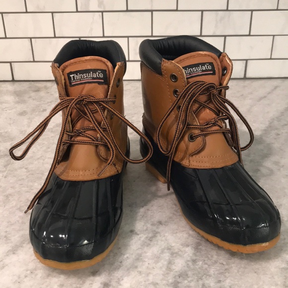 3M Thinsulate Shoes - Thinsulate Duck Boots Womens Size 5 Insulated Blue Tan Waterproof
